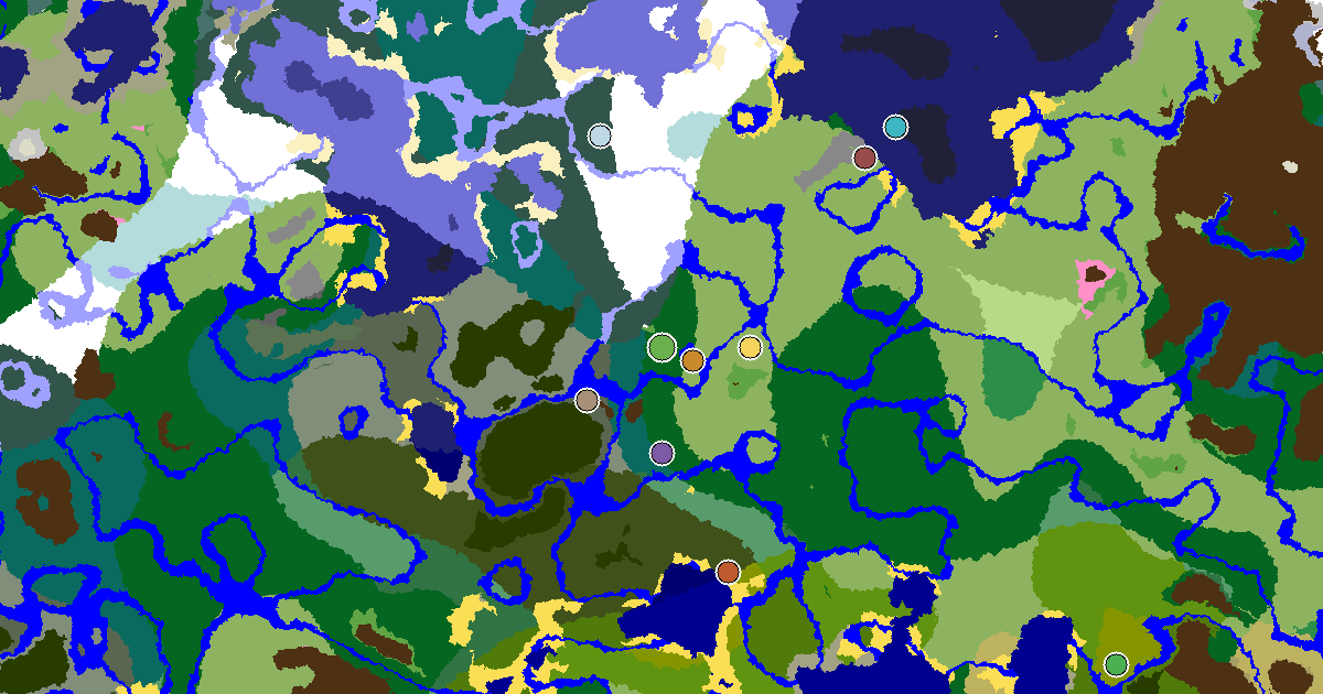a Trial Chamber by Spawn Near a Forest Spawn — biome and structure map