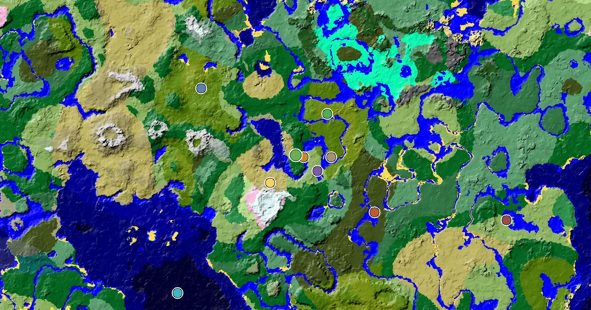 Minecraft Forest Seed: a Trial Chamber by Spawn — biome and structure map