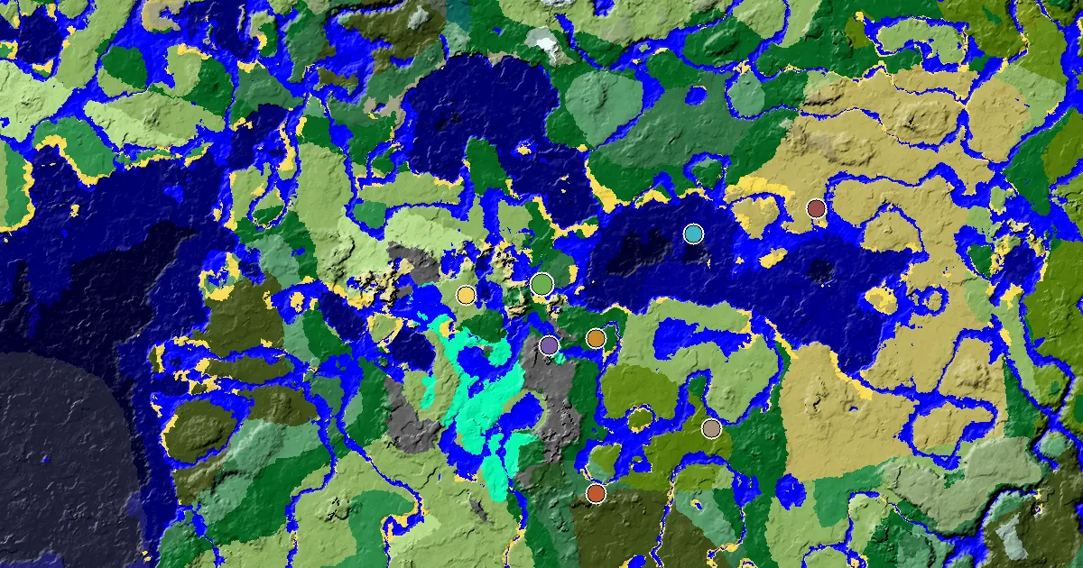 Forest Seed With a Mansion Within Reach — biome and structure map