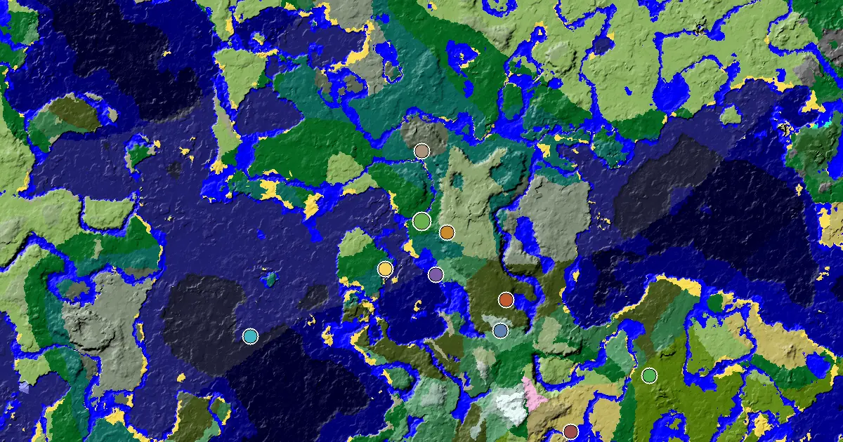 Forest Seed With a Mansion Within Reach — biome and structure map