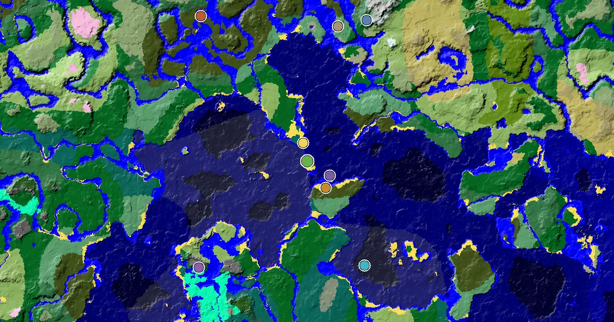 Minecraft Dark Forest Seed: a Village Beside Spawn — biome and structure map