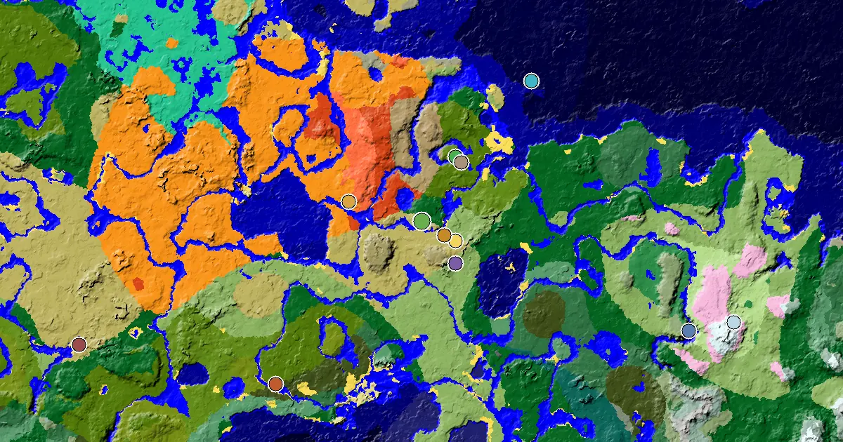 Minecraft Savanna Seed: a Village Close to Spawn — biome and structure map
