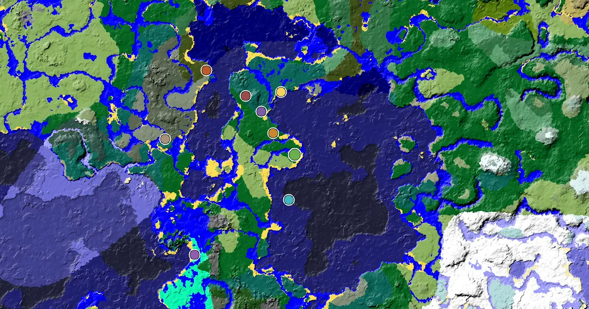 Minecraft Forest Seed: a Mansion Within Reach — biome and structure map