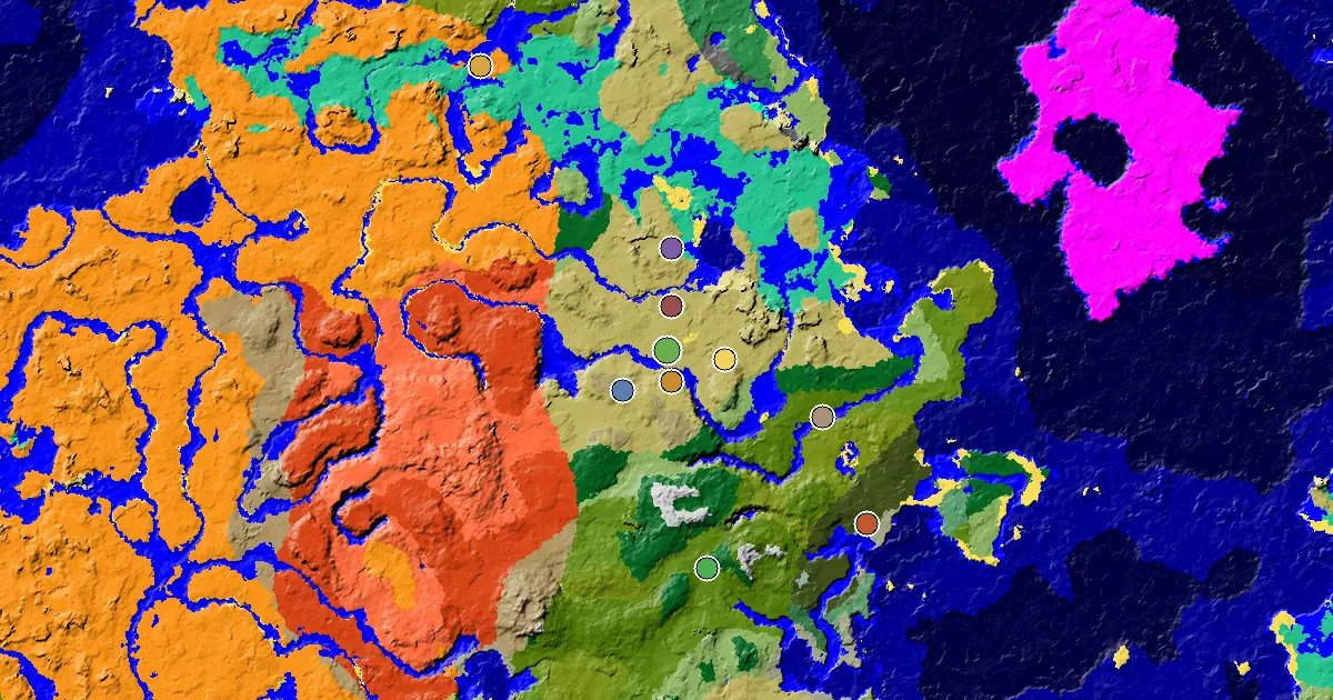 Minecraft Savanna Seed: an Ancient City Under Spawn — biome and structure map
