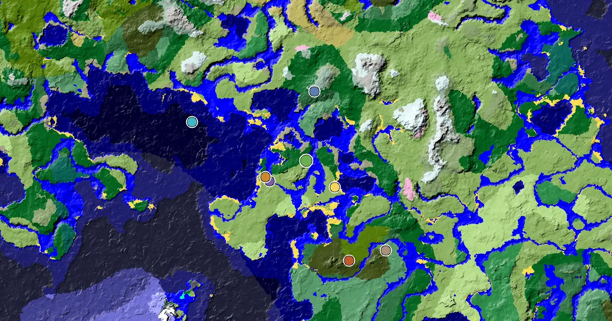 a Mansion Within Reach Near a Forest Spawn — biome and structure map