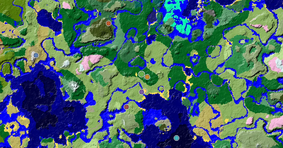 a Trial Chamber by Spawn Near a Forest Spawn — biome and structure map