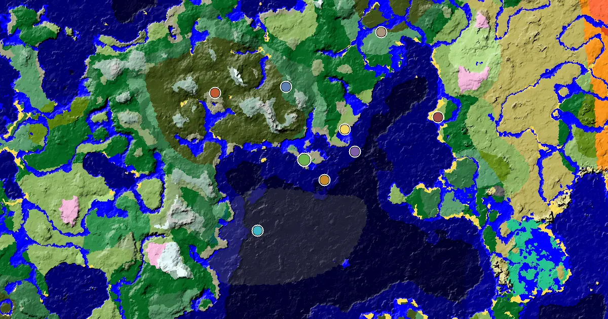 Stony Shore Seed With a Mansion Within Reach — biome and structure map