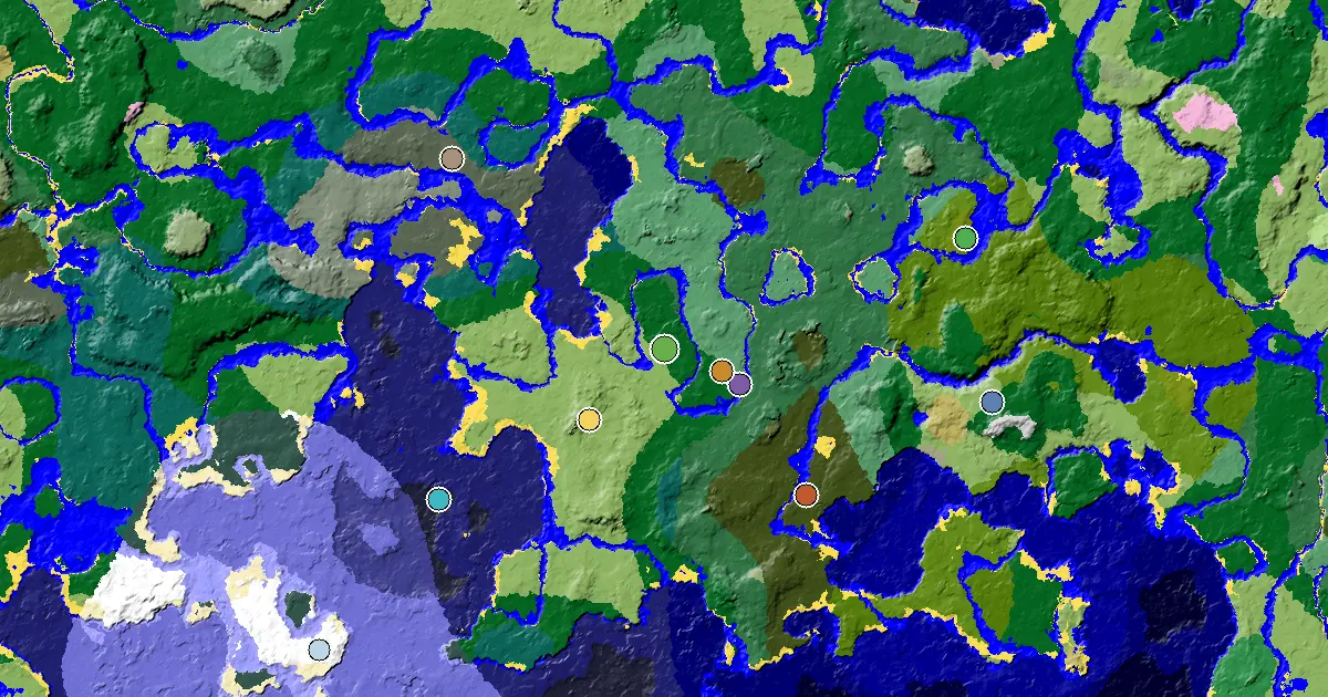 Forest Seed With a Mansion Within Reach — biome and structure map