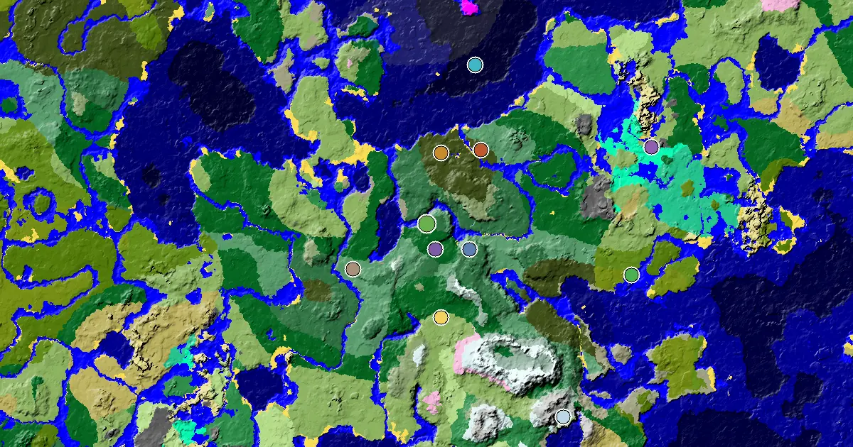 an Ancient City Under Spawn Near a Old Growth Birch Forest Spawn — biome and structure map