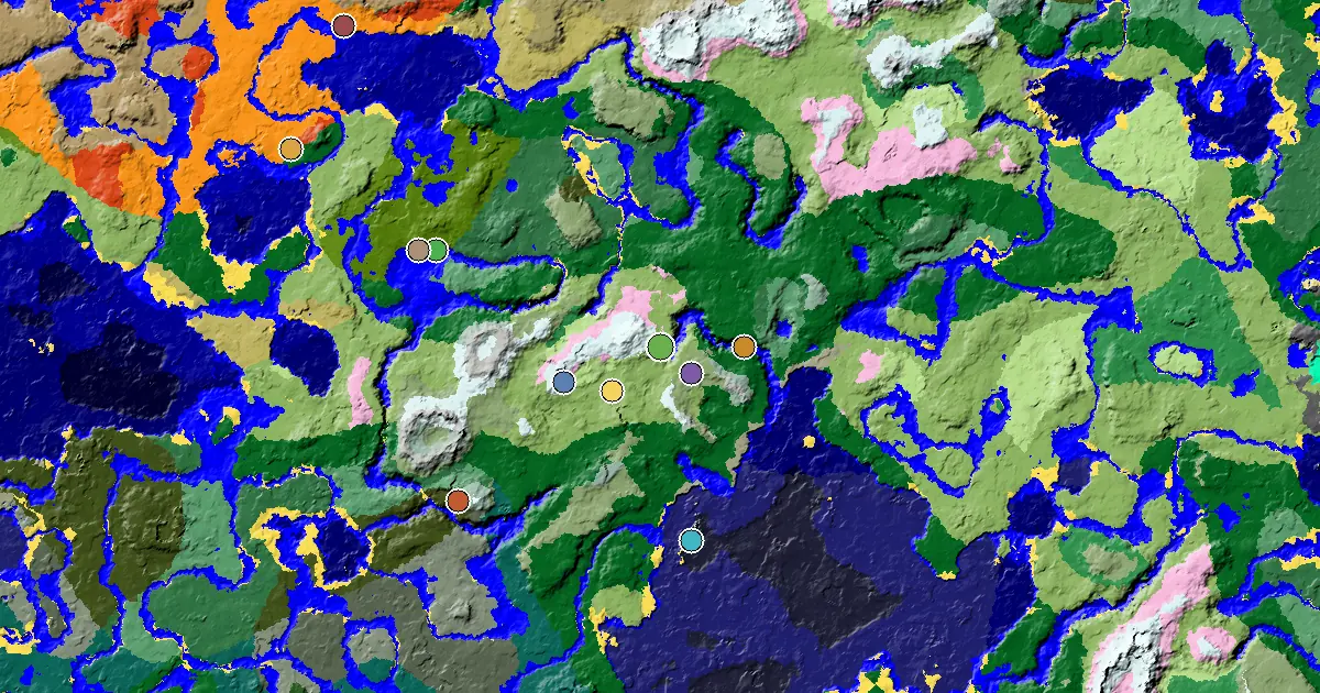 Cherry Grove Seed With an Ancient City Under Spawn — biome and structure map