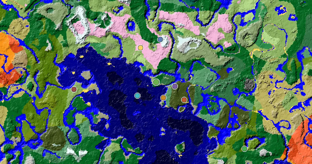 Forest Seed With a Mansion Within Reach — biome and structure map