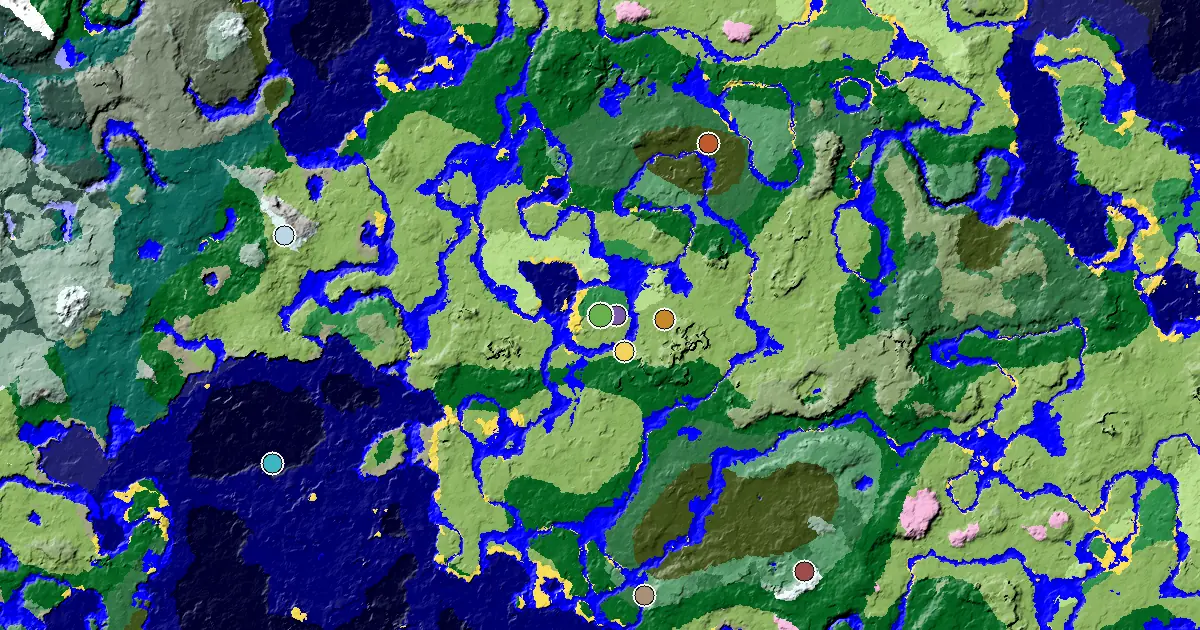 a Village Beside Spawn Near a Plains Spawn — biome and structure map