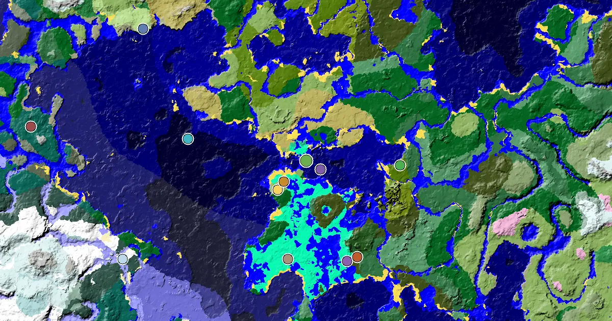 Forest Seed With a Mansion Within Reach — biome and structure map