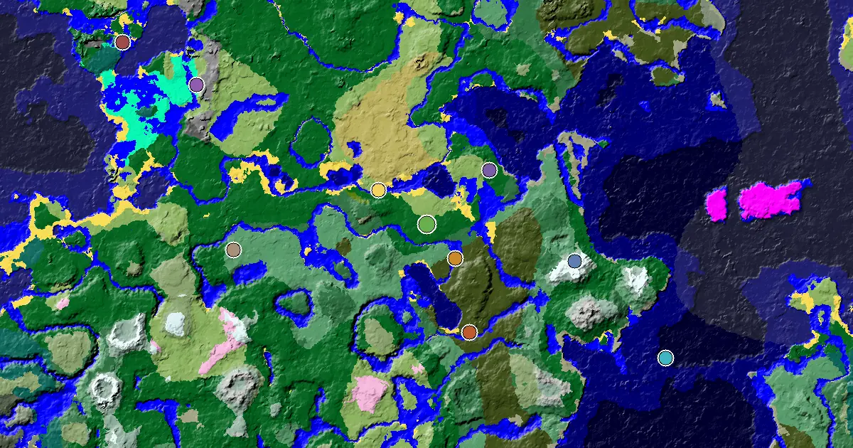 Forest Seed With a Mansion Within Reach — biome and structure map