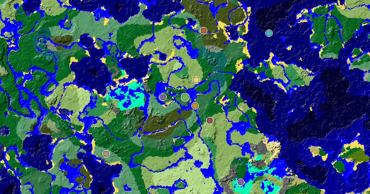 Forest Seed With a Mansion Within Reach — biome and structure map