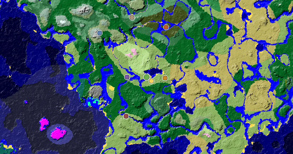 Minecraft Plains Seed: a Village Beside Spawn — biome and structure map