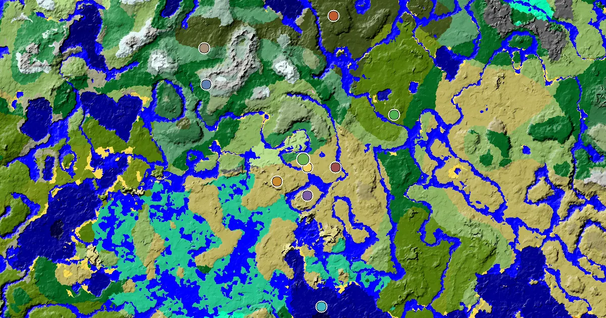 a Village at Spawn Near a Savanna Spawn — biome and structure map