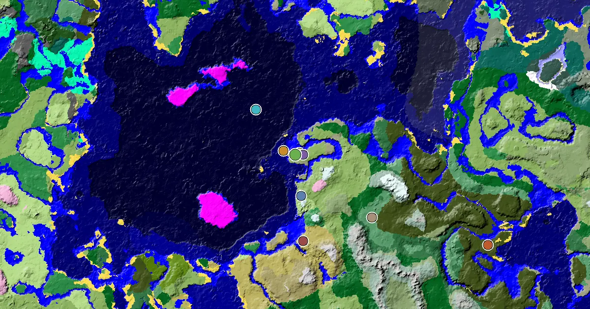 Plains Seed With a Village at Spawn — biome and structure map
