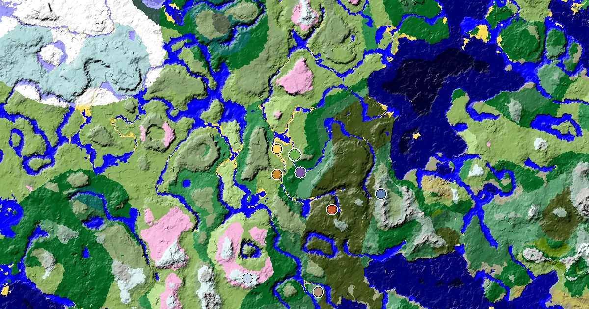 Minecraft Plains Seed: a Village Beside Spawn — biome and structure map