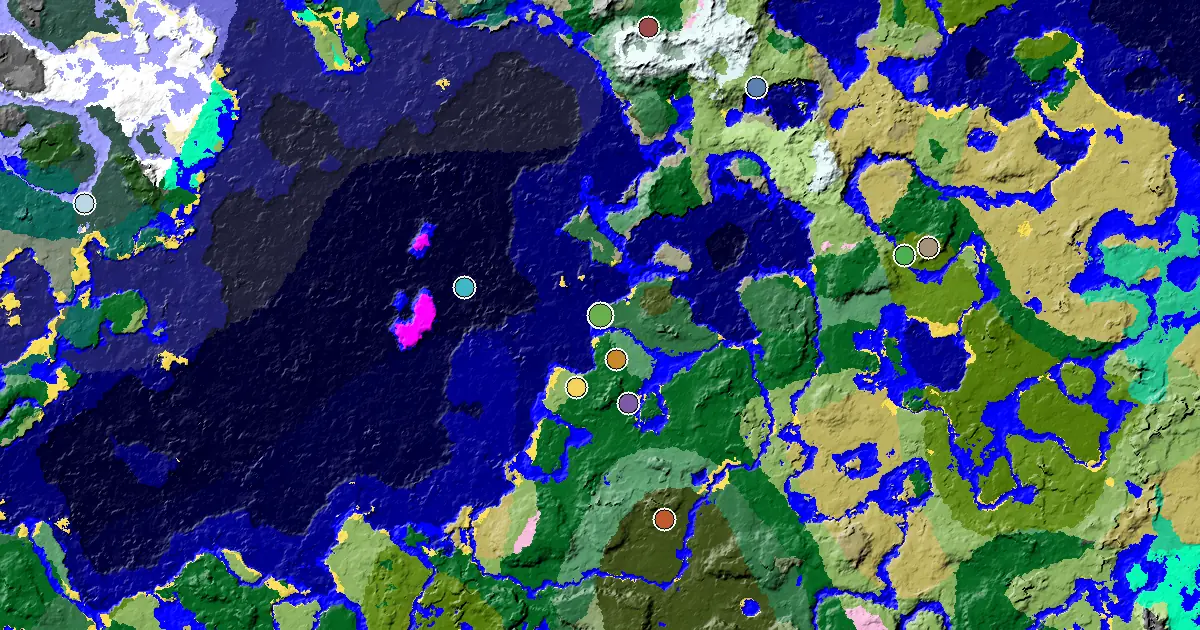 Beach Spawn — a Mansion Within Reach — biome and structure map