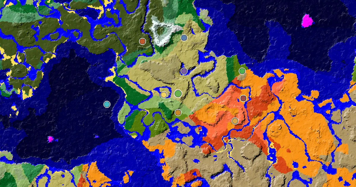 Minecraft Savanna Seed: a Village Beside Spawn — biome and structure map