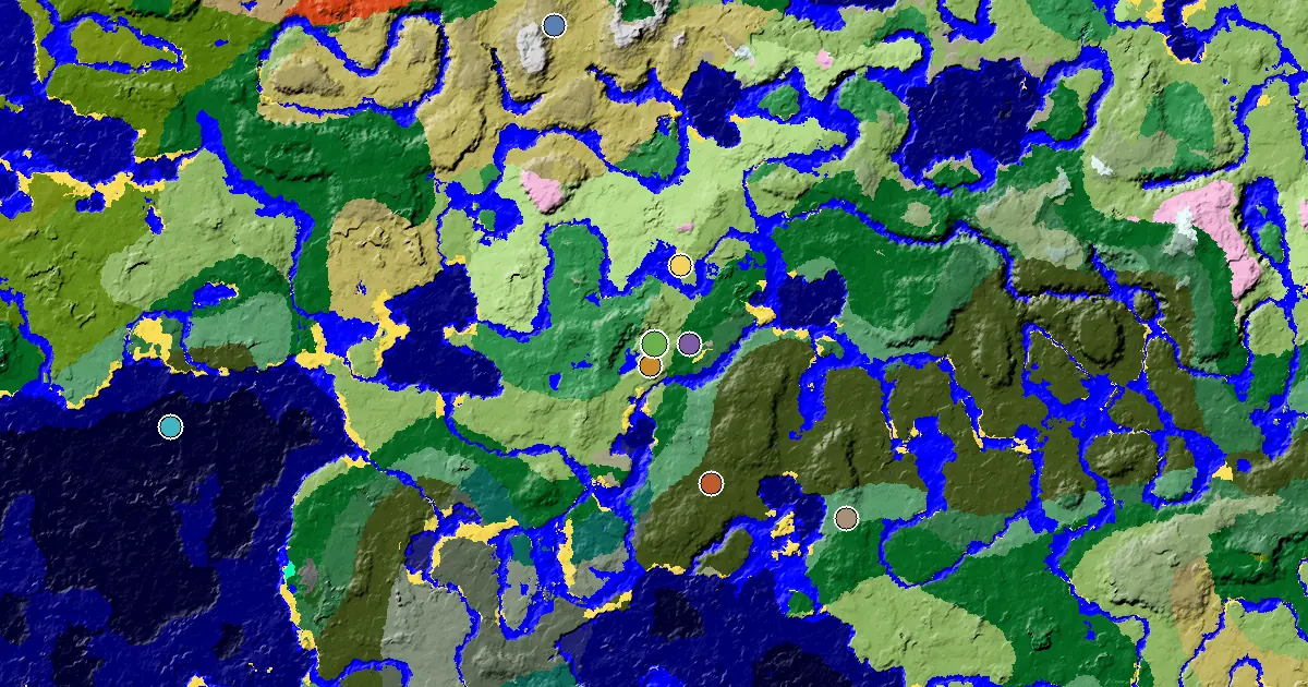 Plains Seed With a Trial Chamber by Spawn — biome and structure map