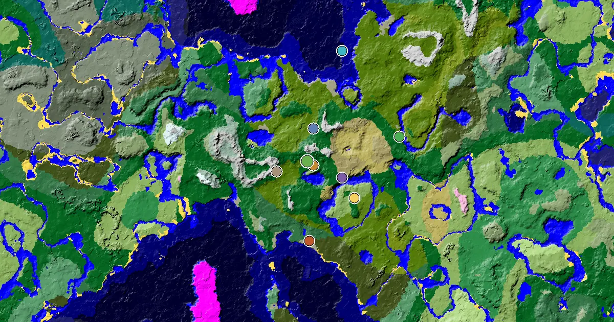 an Ancient City Under Spawn Near a Forest Spawn — biome and structure map