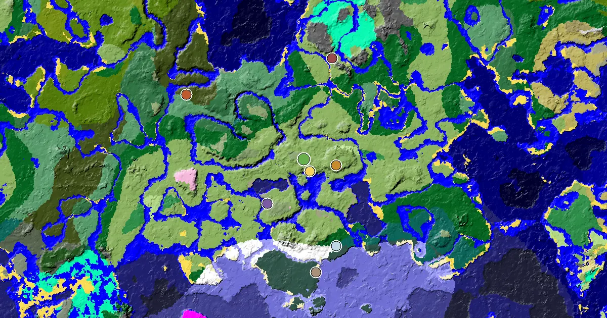 a Village Beside Spawn Near a Meadow Spawn — biome and structure map