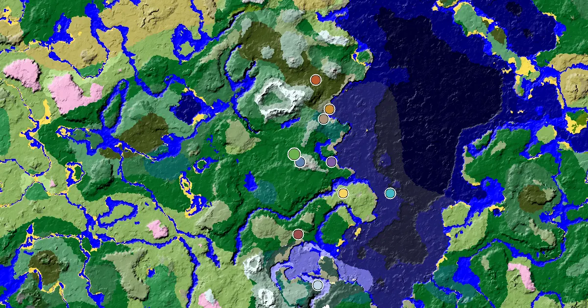 an Ancient City Under Spawn Near a Forest Spawn — biome and structure map
