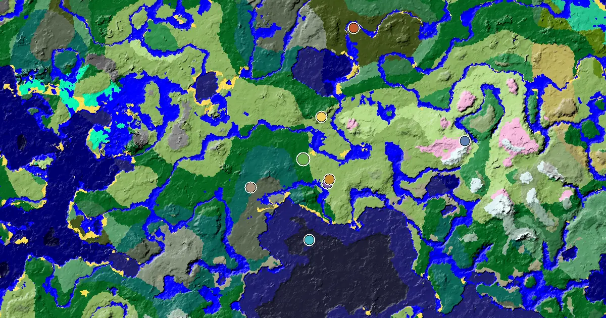 Forest Seed With a Mansion Within Reach — biome and structure map