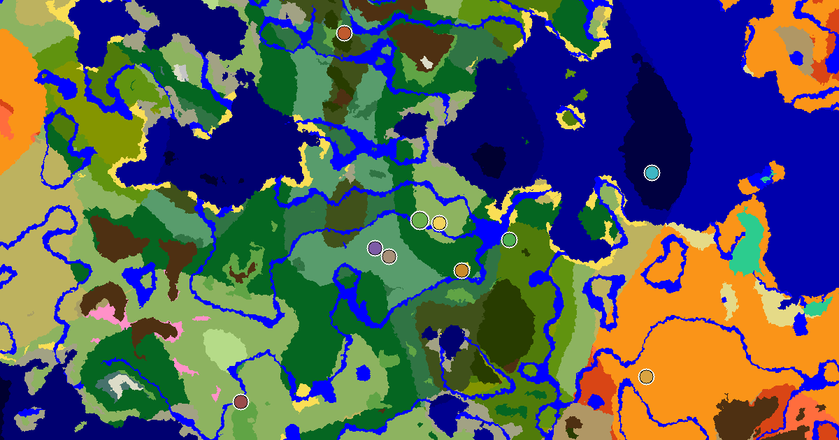 a Village Beside Spawn Near a Forest Spawn — biome and structure map