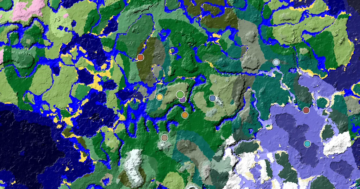 Dripstone Caves Seed With a Mansion Within Reach — biome and structure map