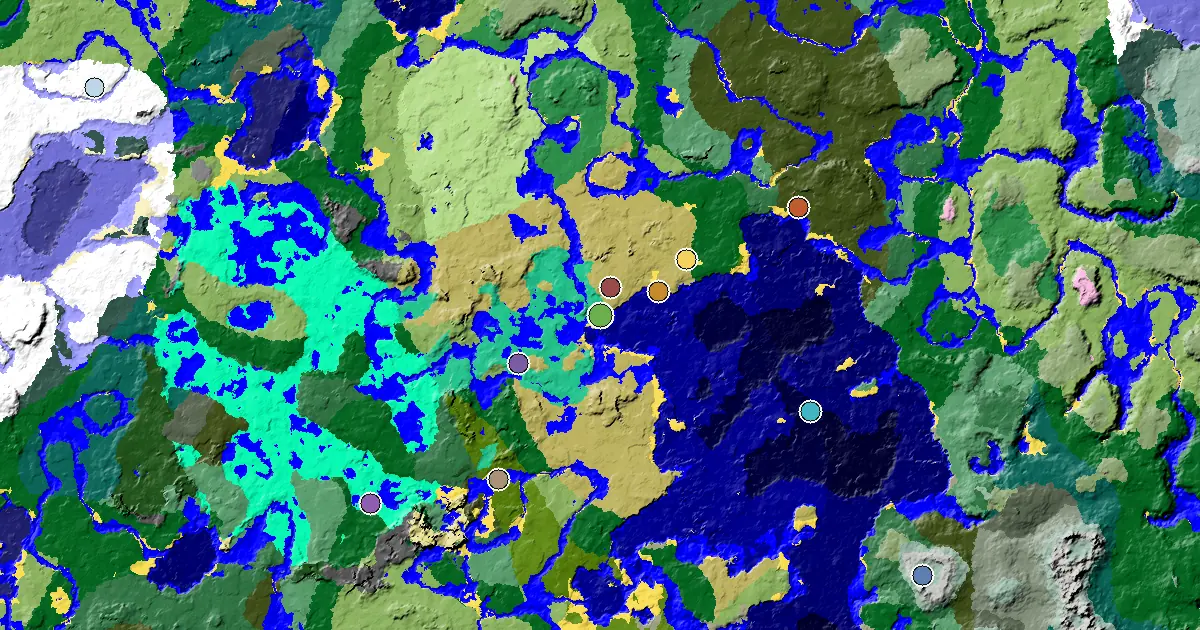 Beach Spawn — a Mansion Within Reach — biome and structure map