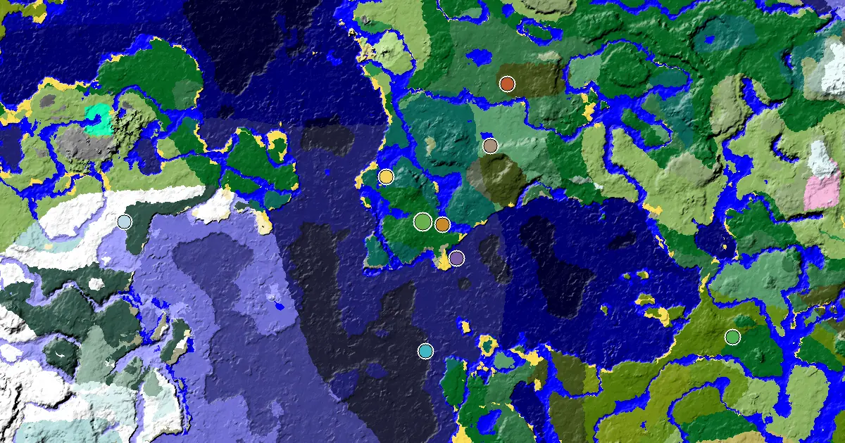 Minecraft Forest Seed: a Trial Chamber by Spawn — biome and structure map