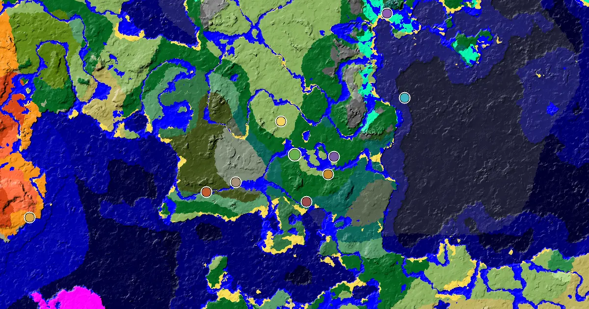 Forest Spawn — a Mansion Within Reach — biome and structure map