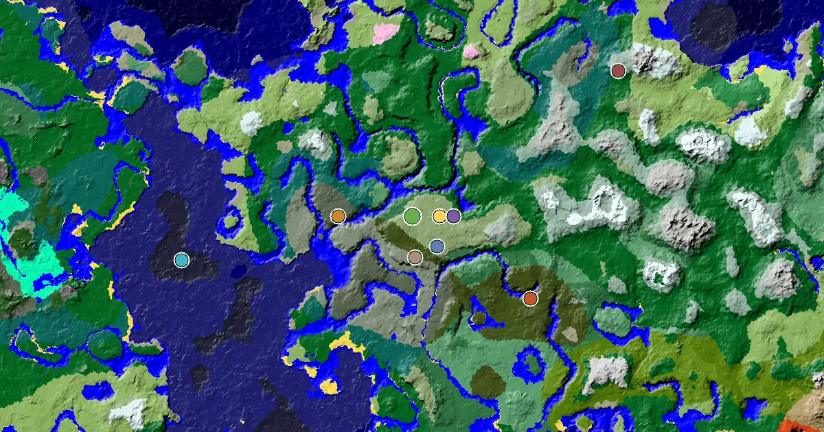 an Ancient City Under Spawn Near a Meadow Spawn — biome and structure map