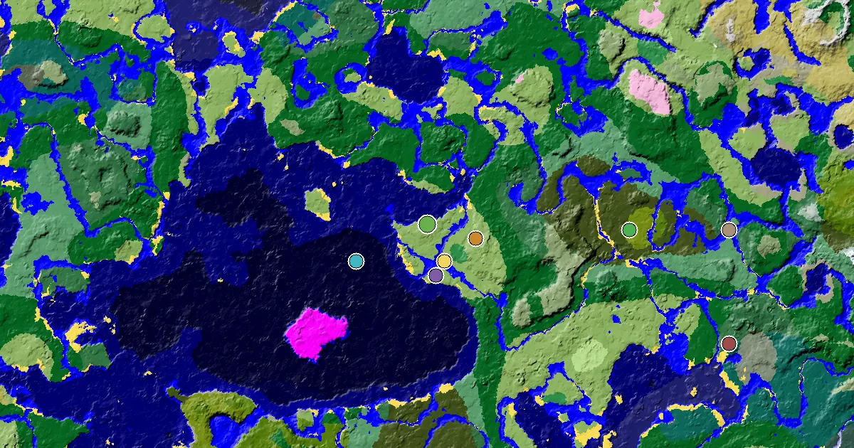 Plains Seed With a Village Close to Spawn — biome and structure map