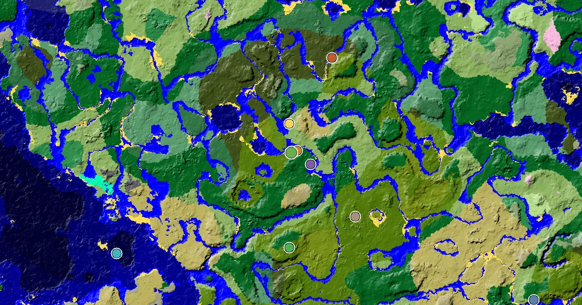 a Trial Chamber by Spawn Near a Forest Spawn — biome and structure map