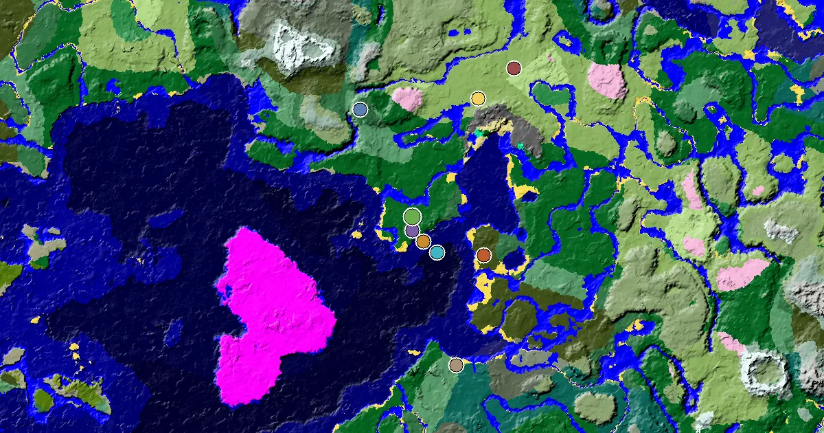 a Woodland Mansion Nearby Near a Forest Spawn — biome and structure map