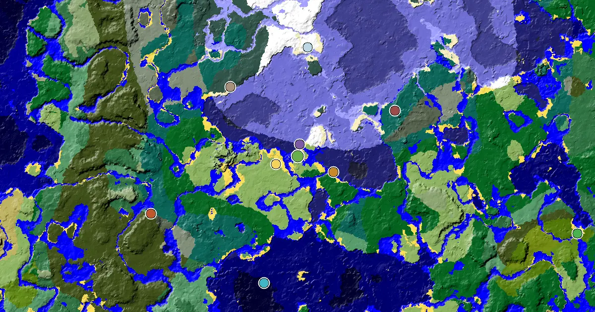 Plains Spawn — a Village Beside Spawn — biome and structure map