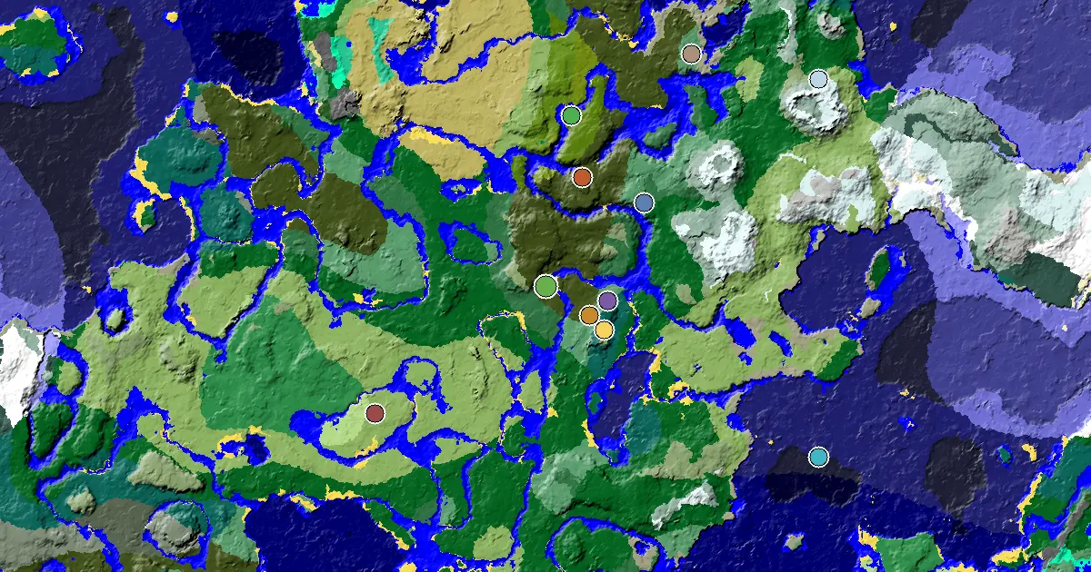 Dark Forest Spawn — a Mansion Within Reach — biome and structure map