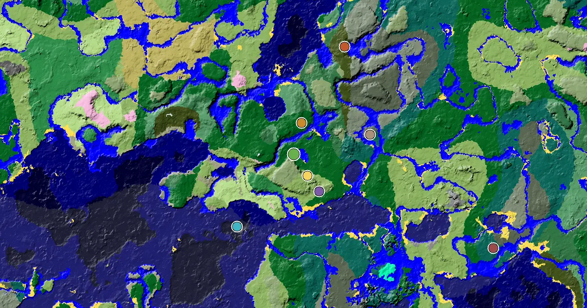 a Mansion Within Reach Near a Forest Spawn — biome and structure map