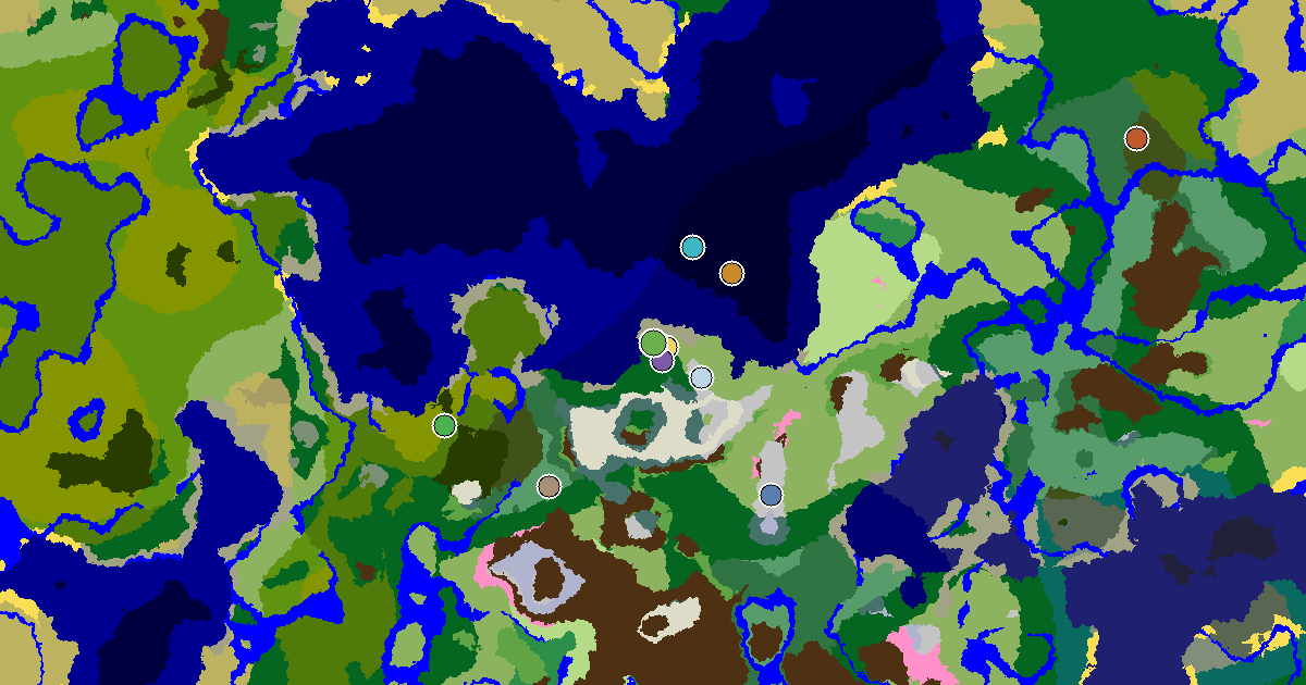 Stony Shore Spawn — a Village at Spawn — biome and structure map