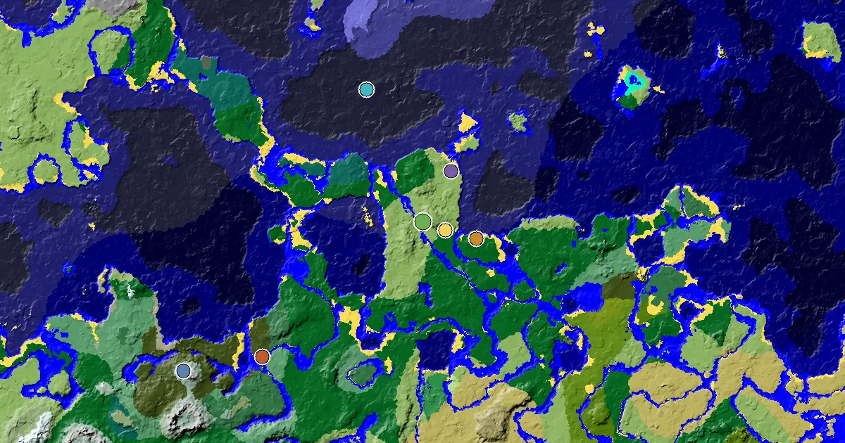 Plains Spawn — a Village Beside Spawn — biome and structure map