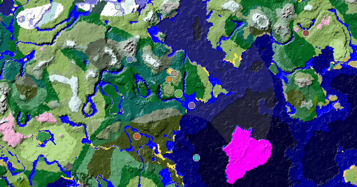 Forest Seed With a Mansion Within Reach — biome and structure map