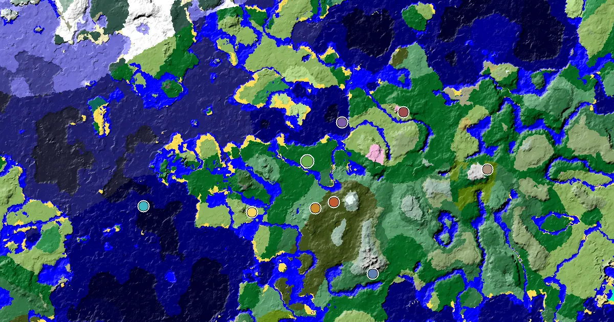 Minecraft Forest Seed: a Woodland Mansion Nearby — biome and structure map