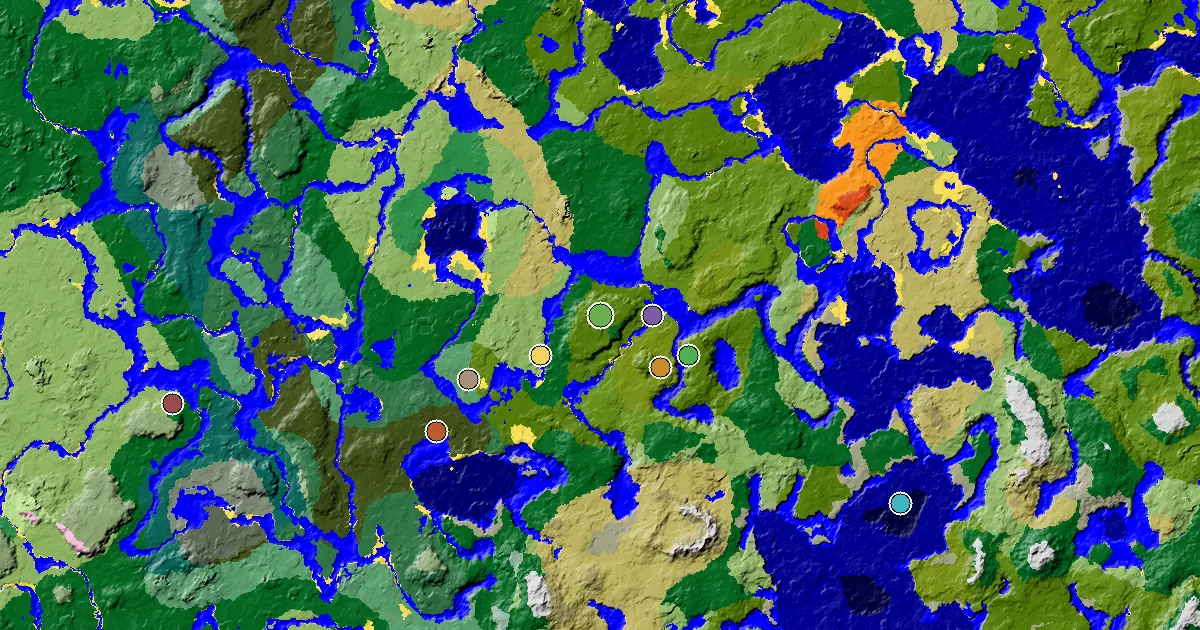 Minecraft Jungle Seed: a Mansion Within Reach — biome and structure map