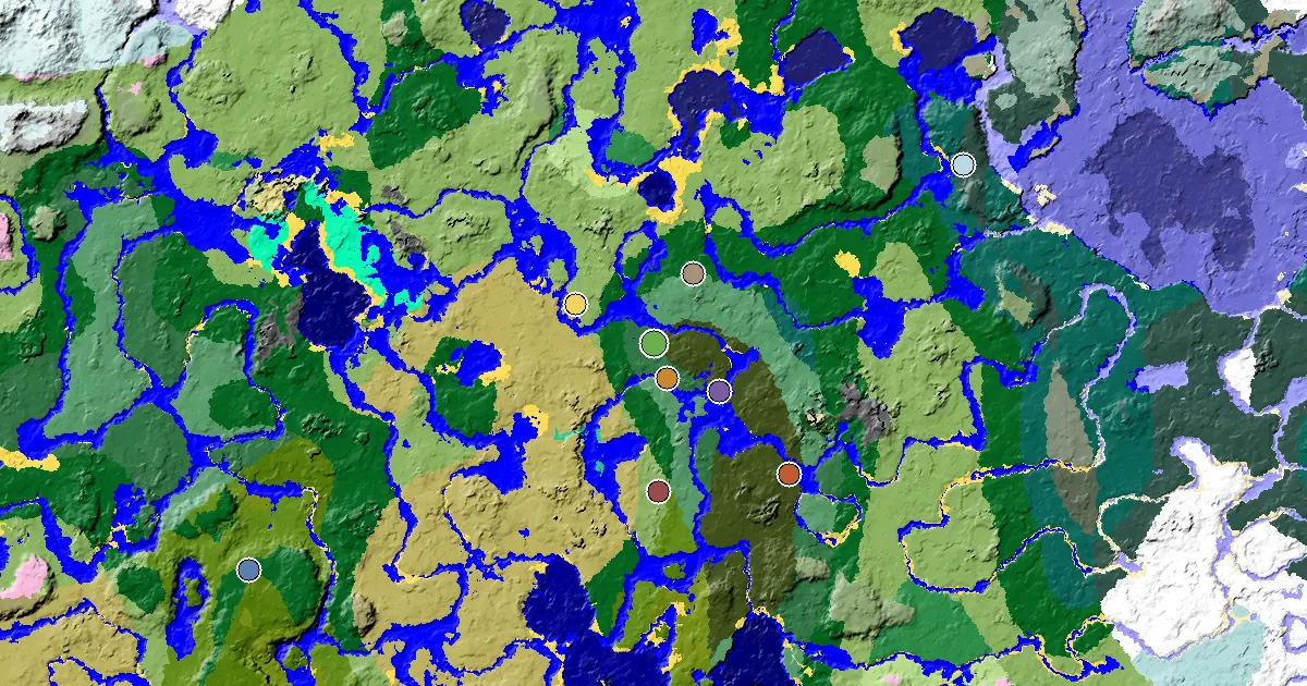 Birch Forest Seed With a Trial Chamber by Spawn — biome and structure map