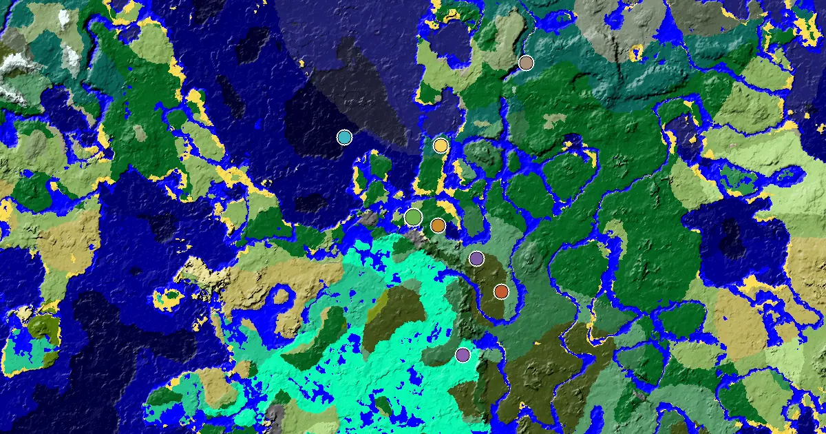 Minecraft Forest Seed: a Mansion Within Reach — biome and structure map