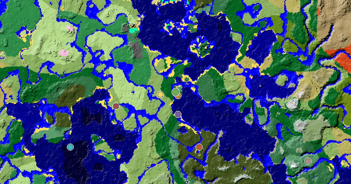 a Trial Chamber by Spawn Near a Forest Spawn — biome and structure map